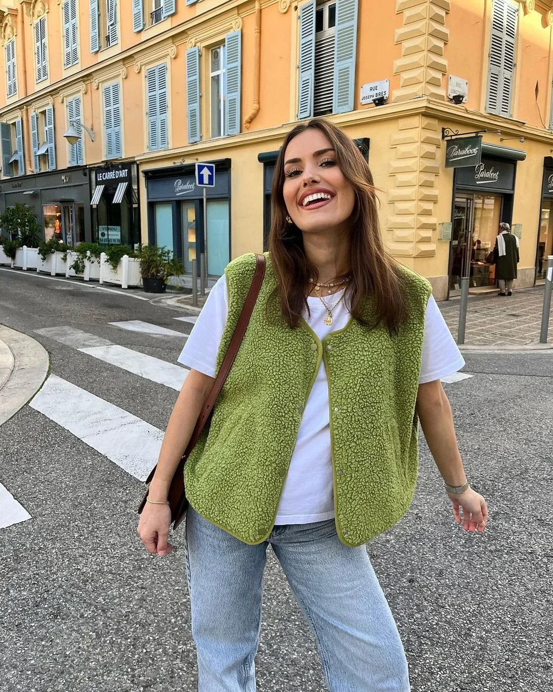 Ovelia | Gilet en Laine Tendance pour Femmes avec Boutons