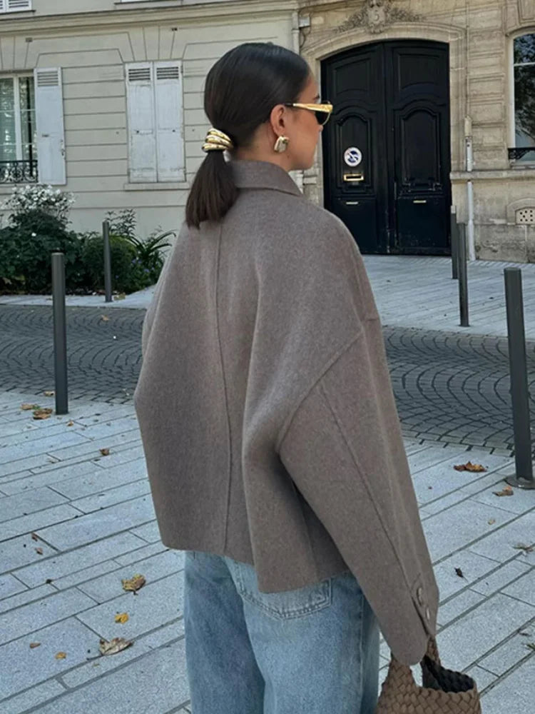 Hélené | Veste Oversized Femme en Mélange de Laine – Classique & Chaud
