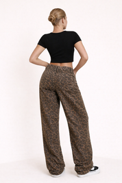 Léa – Jean large imprimé léopard