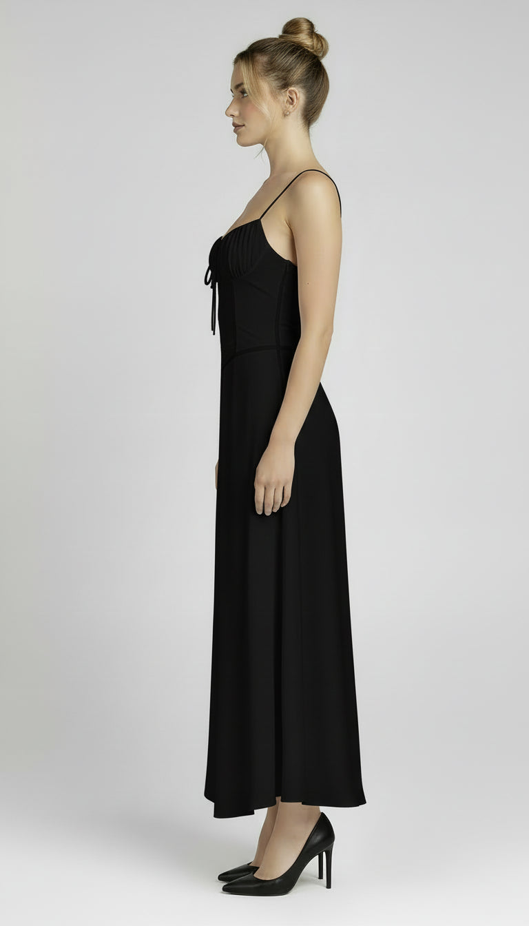 Divina - Robe longue à bretelles spaghetti